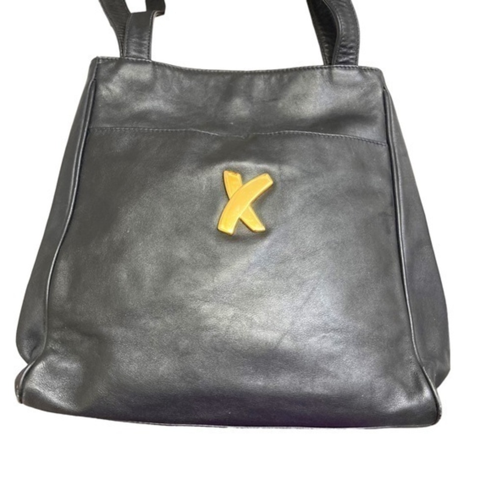 Paloma Picasso black leather shoulder bag